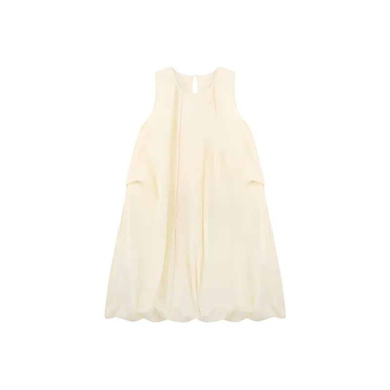 SISC Sleeveless Dresses Women's Yellow-1