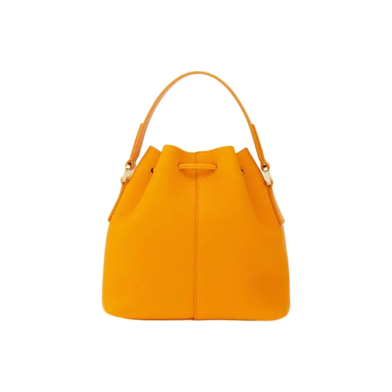FERRAGAMO Hug Calfskin Bucket Bag Handbag Women's Ginger Yellow-2