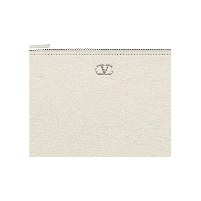 Valentino Calfskin Clutch Men's White-3