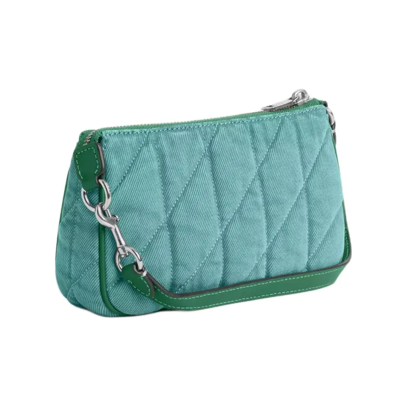 COACH Nolita Denim Handbag Trumpets Women's Ivy Green-1