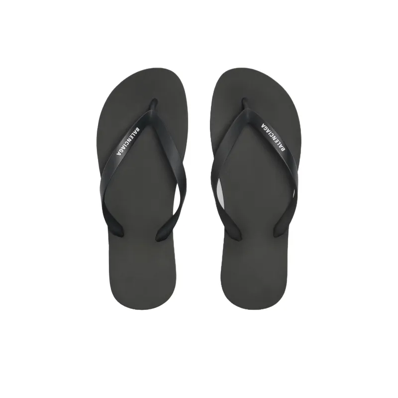 Balenciaga Abrasion Resistant Flip Flops Women's Black-4