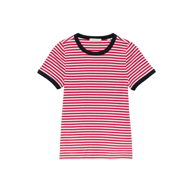 DOEN T Shirts Women's Red Nantucket Stripes-0