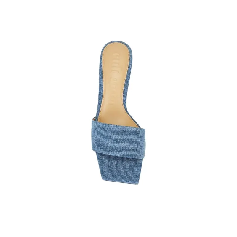 CULT GAIA Abrasion Resistant Slide Slippers 5.7cm Women's Blue-4