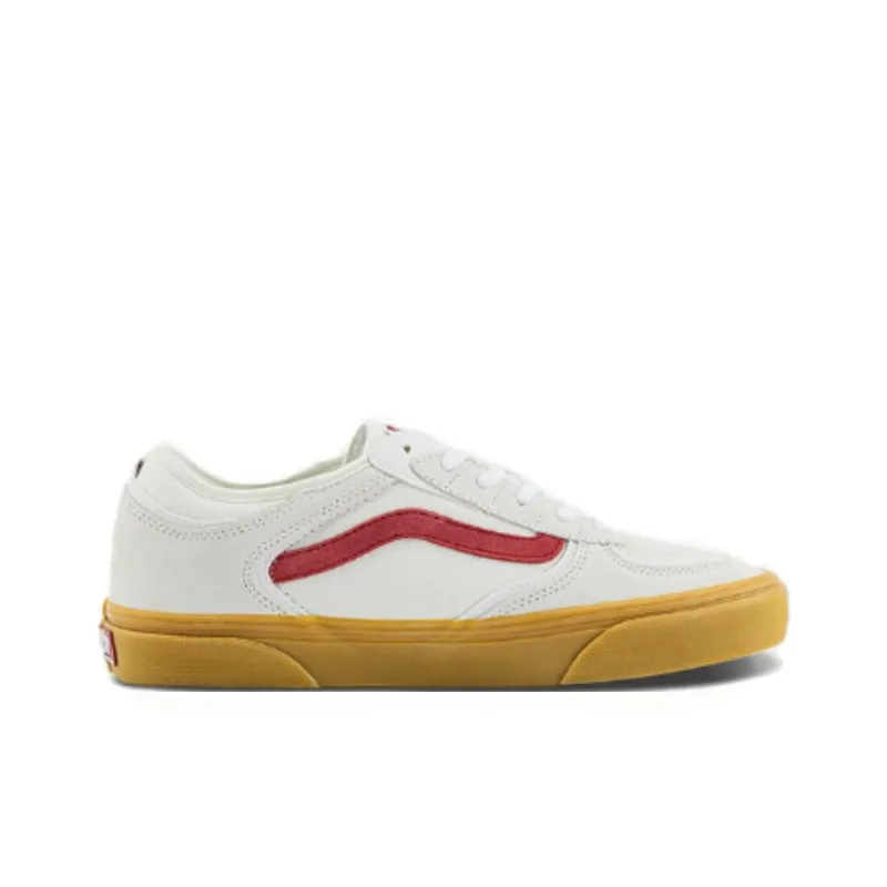 Vans Skate Rowley Low Top Skateboard Shoes Unisex White Red Brown-1