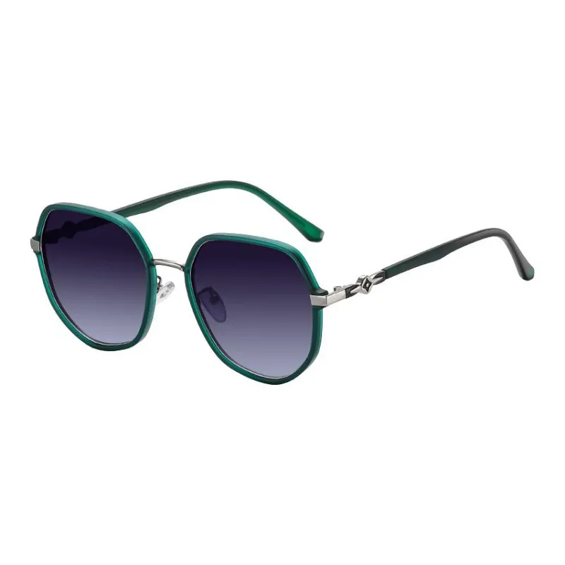 AAJF TR/Memory Plastic Metal Round Sunglasses Women's-8