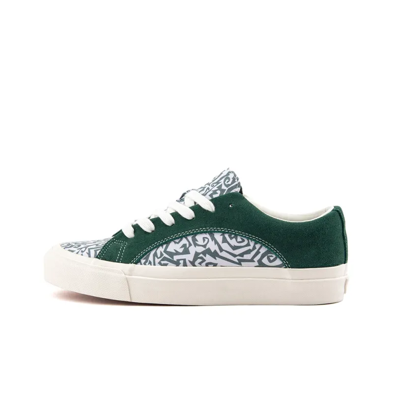WANSWER Cushioning Abrasion Resistant Support Low Top Skateboard Shoes Unisex Bizarre Thorn Green-0