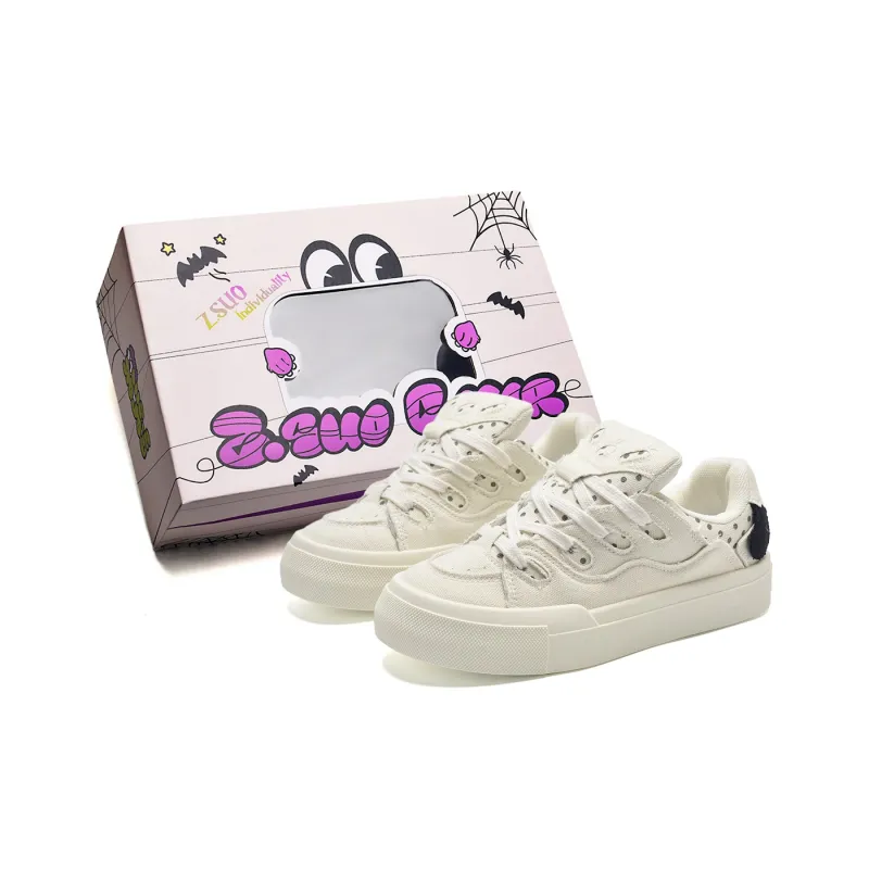 Z.SUO Skateboard Shoes Women's Low Top Gray-1