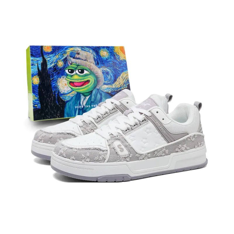Pepe The Frog Low Top Skateboard Shoes Men's-8