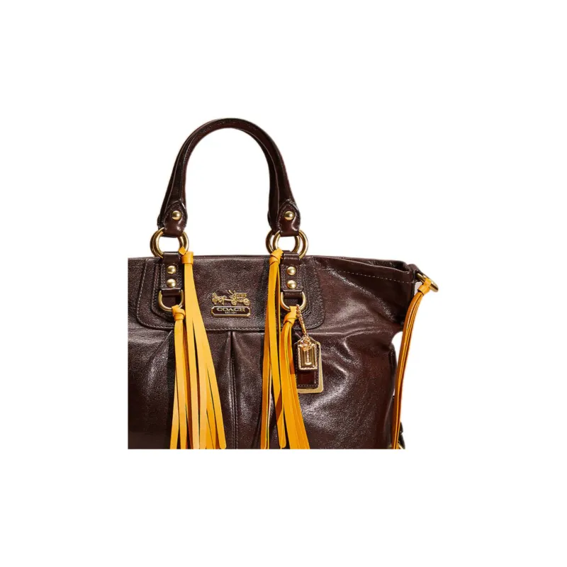 COACH Julianne Leather Tote Bag Shopping Bag Handbag Large Size Women's Vintage Dark Brown-3