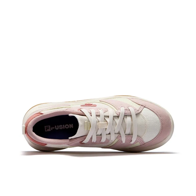 FILA FUSION BANK II DX CVS Cool Skateboard Shoes 2DX Canvas Edition Low Top Casual Shoes Women's Milk White Pink-3