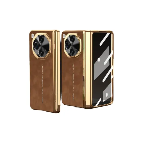 YINZHESHAN Vegan Leather Material Electroplated Faux Leather PC Phone Cases Compatibility Oppofindn3