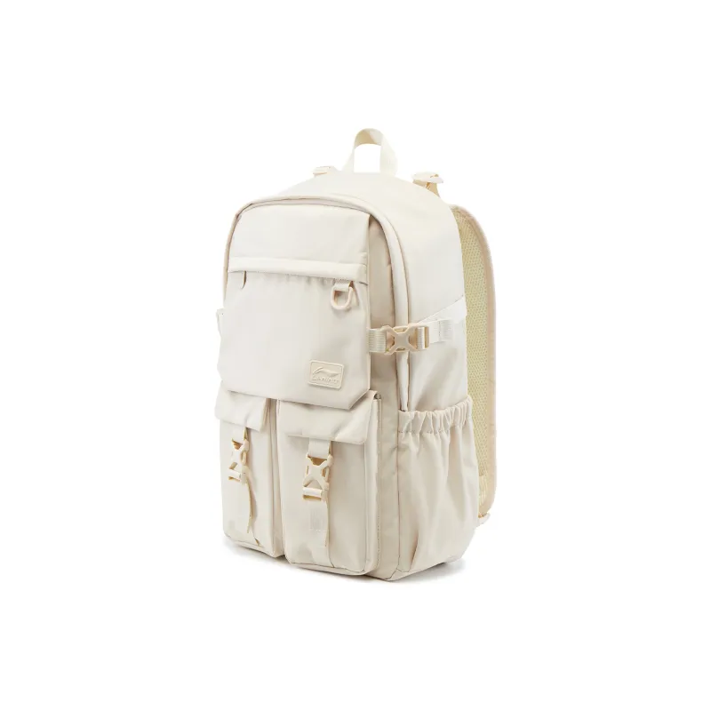 LiNing Sports Life Collection Polyester Backpack Unisex Eggnog Gray-1