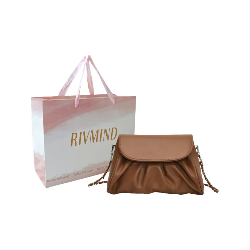 RIVMIND PU Shoulder Bag Women's White/Black/Blue/Pink/Coffee/Brown-24