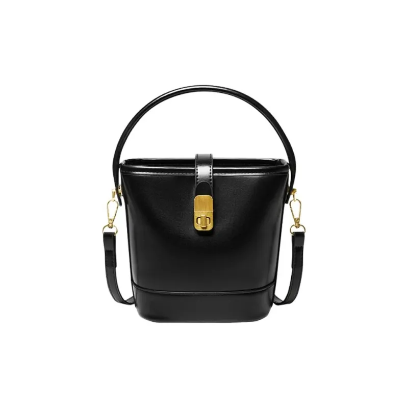 15 MINS Synthetic Leather Bucket Bag Handbag Shoulder Bag Crossbody Bag Regular Women's Coffee/Black-4