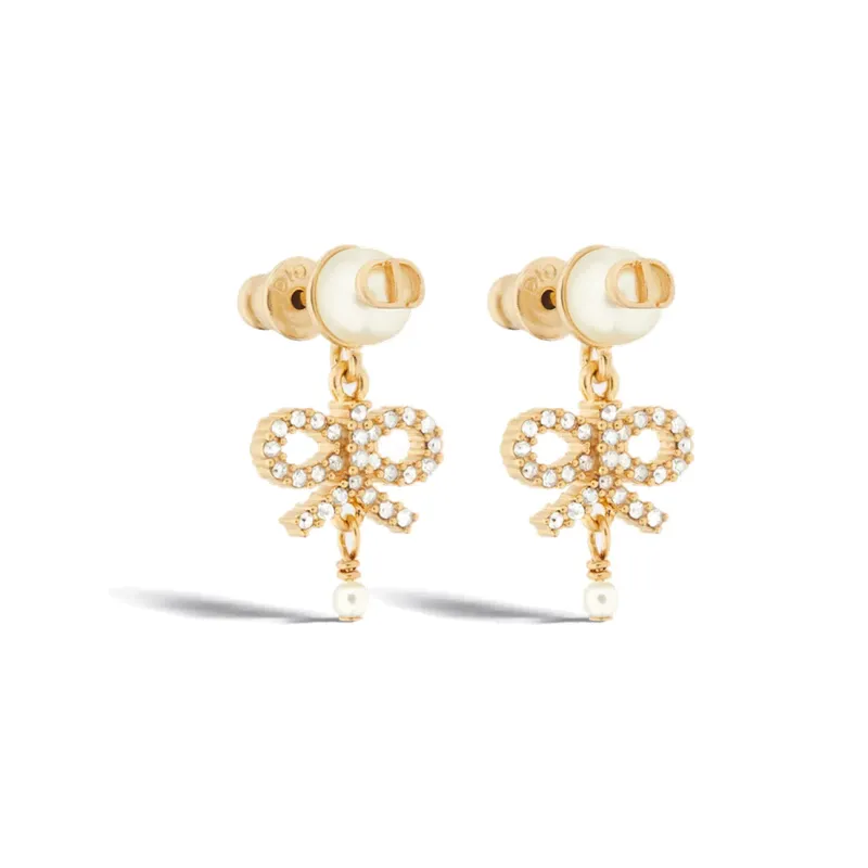 DIOR Resin Earrings Women's Gold-1