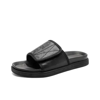 SOBB Rubber Sole Slip Resistant Abrasion Resistant Cushioning Slide Slippers Men's Black