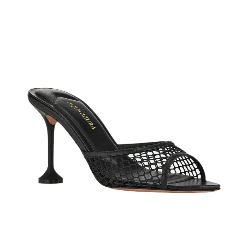 AQUAZZURA Slide Slippers 8.5cm Women's Black-2
