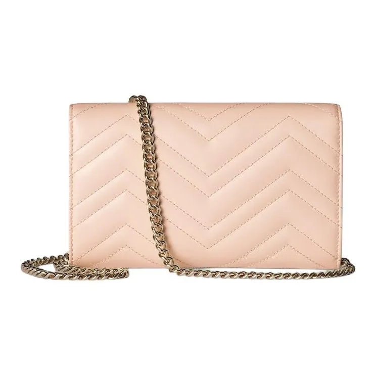 GUCCI GG Marmont Leather Shoulder Bag, Crossbody Bag, Wallet Women's Light Pink-2