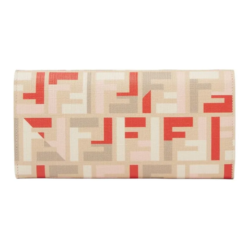 FENDI ROMA Label Clutch Women's Beige-2