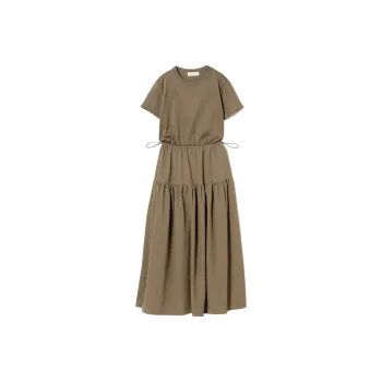Beams Short Sleeved Dress Women's Taupe