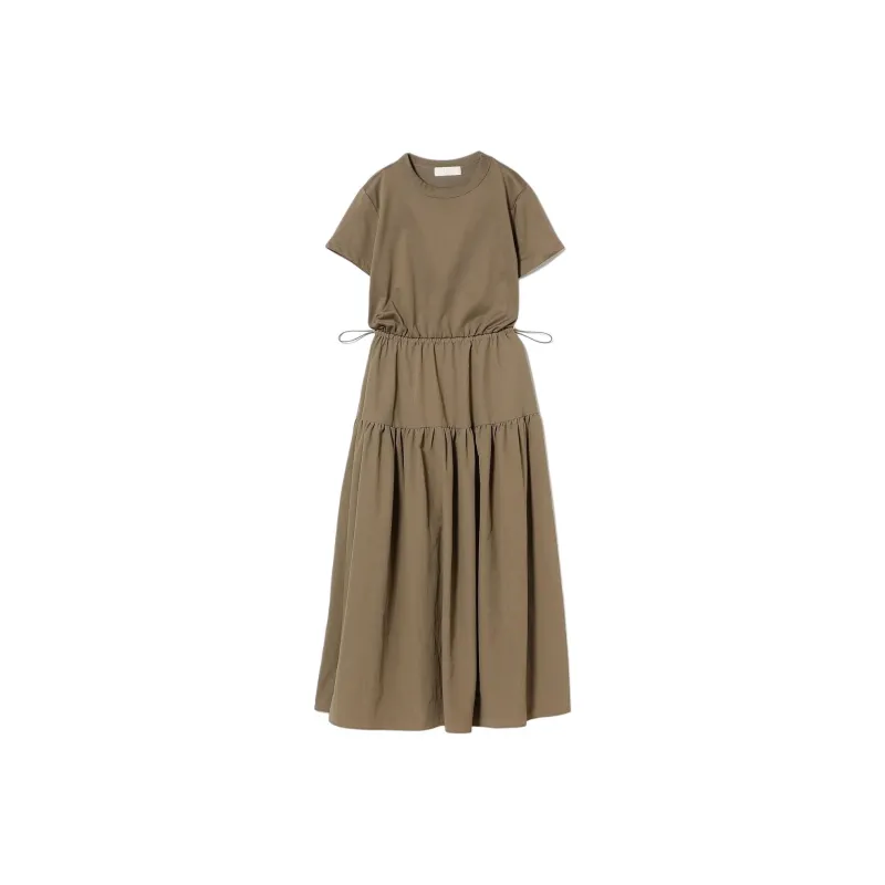 Beams Short Sleeved Dress Women's Taupe-0