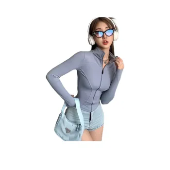 GUAILILUOLI Yoga Jackets Women's Blue