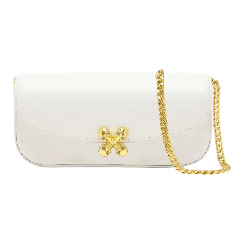 Alexander McQueen Skull Cow Leather Shoulder Bag Trumpets Women's Ivory-0