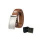 Matte Gunmetal Buckle+95 Pattern, Coffee Strap (Dark Blue Box)