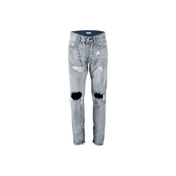 NEVER RULE Jeans Unisex Washed Blue