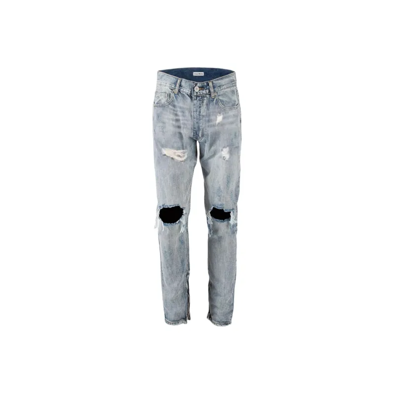 NEVER RULE Jeans Unisex Washed Blue-0