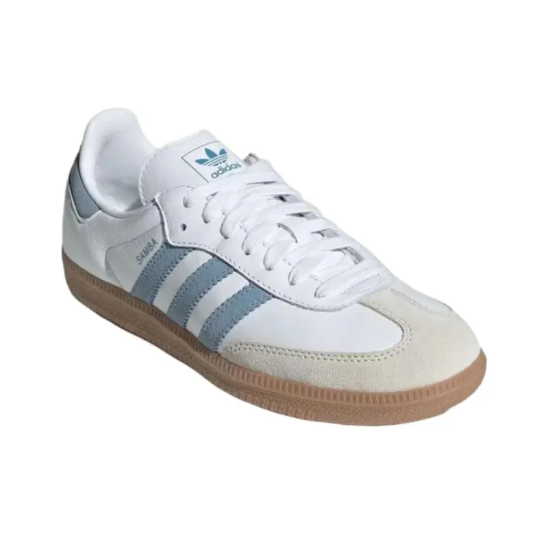 Adidas Originals SAMBA OG Abrasion Resistant Low Top Skateboard Shoes Women's Blue White-2
