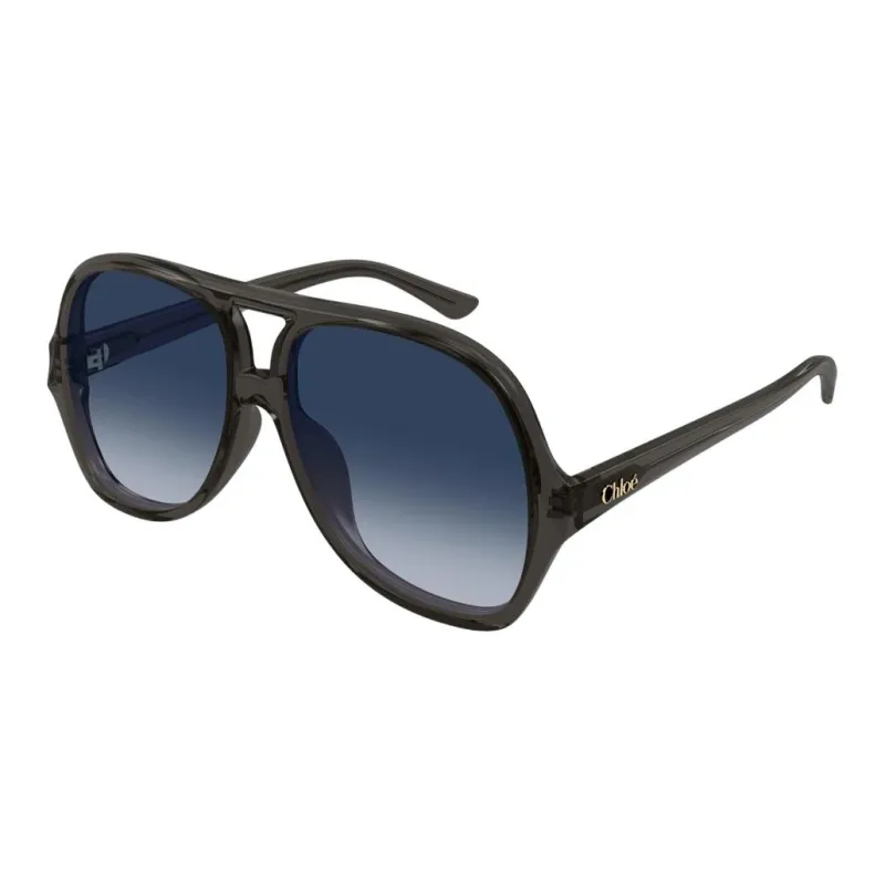 Chloe Acetate Plastic Aviator Sunglasses Women's Black-0