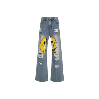 WELTER EXPERIMENT Jeans Unisex Light Blue[High Quality]