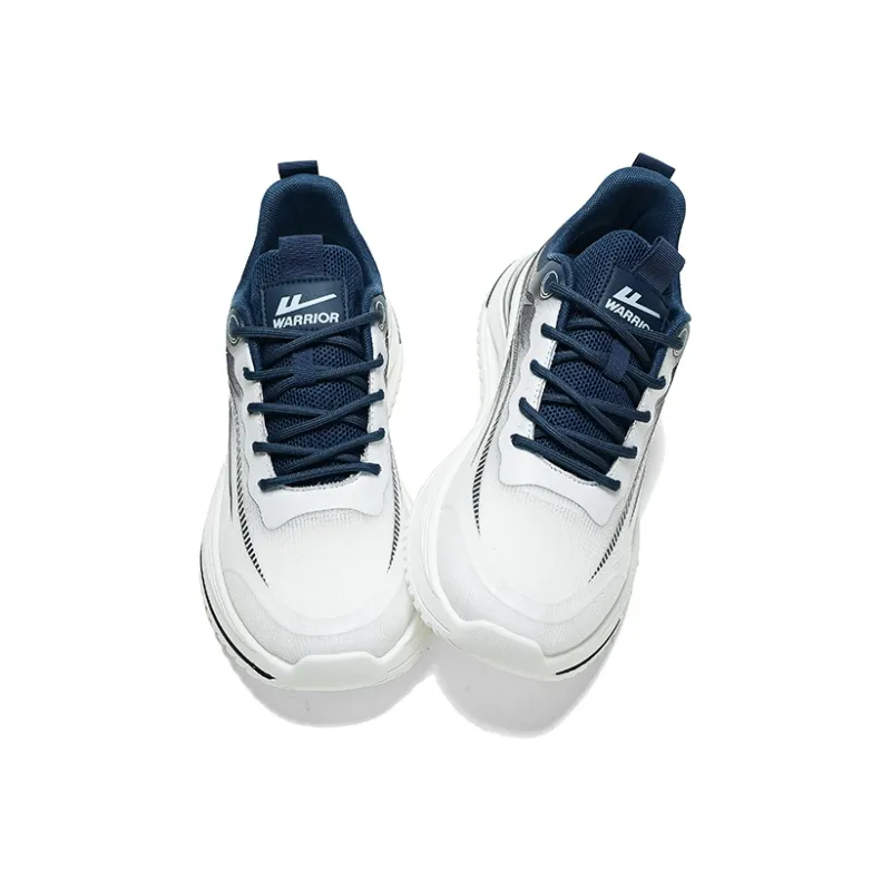 Warrior Wear resistant, Lightweight, Breathable, And Non slip. Low Top Running Shoes Men's Beige Dark Blue-2