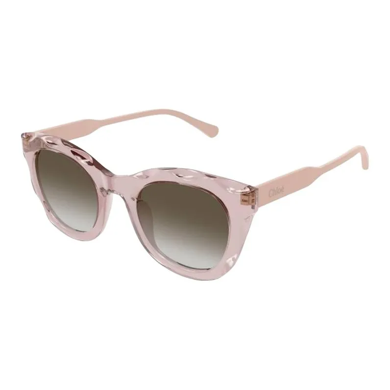Chloe Acetate Enamel Oval Sunglasses Women's Pink-0