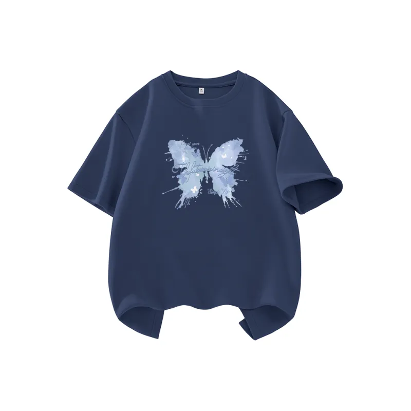 Cotton Drop Shoulder Sleeve T Shirt Women's-28