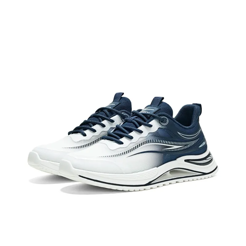 Warrior Wear resistant, Lightweight, Breathable, And Non slip. Low Top Running Shoes Men's Beige Dark Blue-1