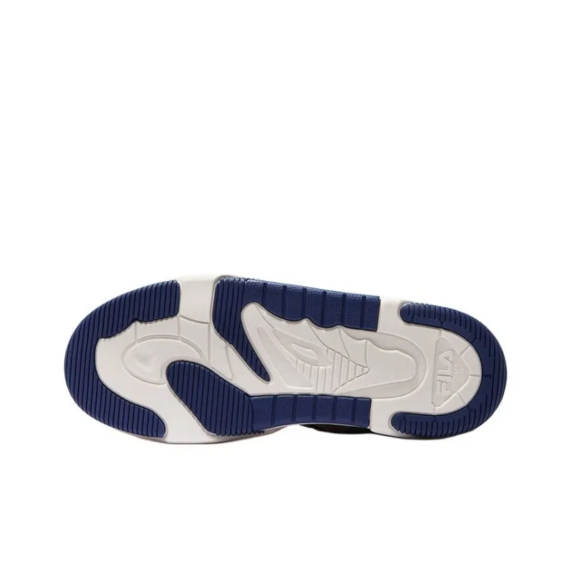 FILA FUSION GRIND Non slip Lightweight Low Top Skateboard Shoes Men's White Blue-4