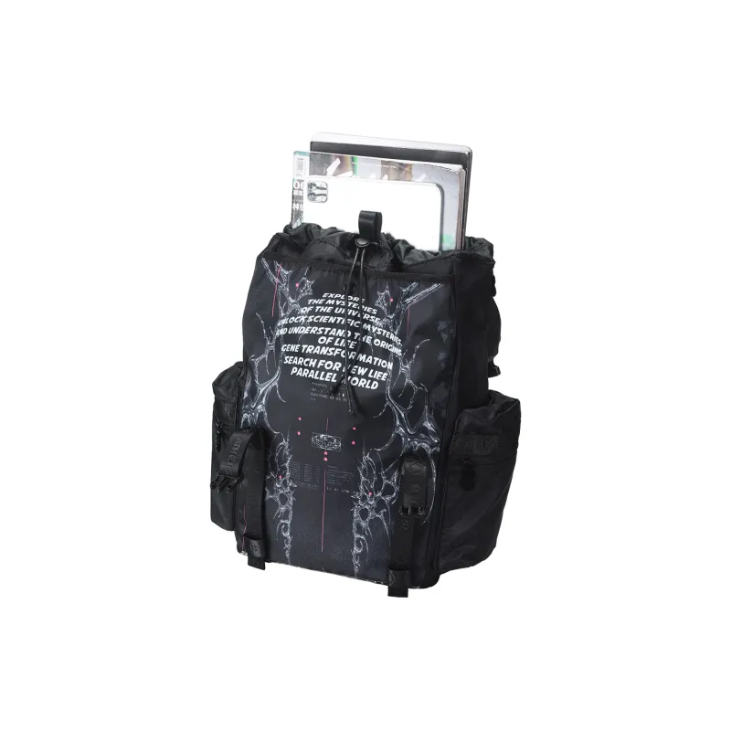 8atheist Polyester Backpack Unisex Black-3