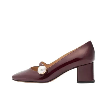 Casadei Emily Samurai Chunky Heel High Heels 5cm Women's Burgundy