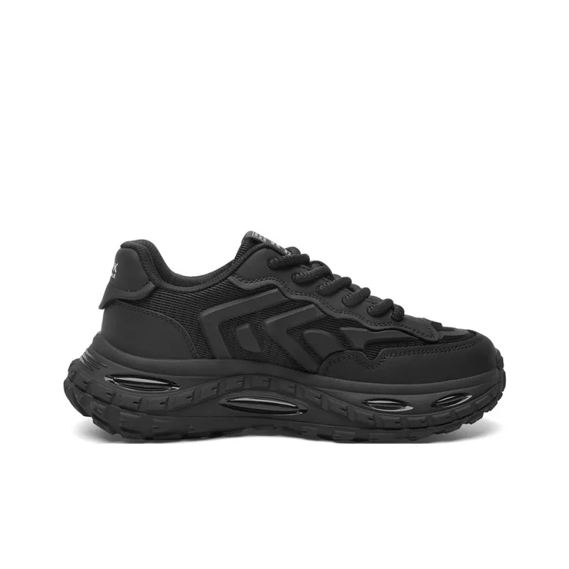 FAIRWHALE Cushioning, Breathable, Height Increasing Low Top Chunky Sneakers Men's Black-4