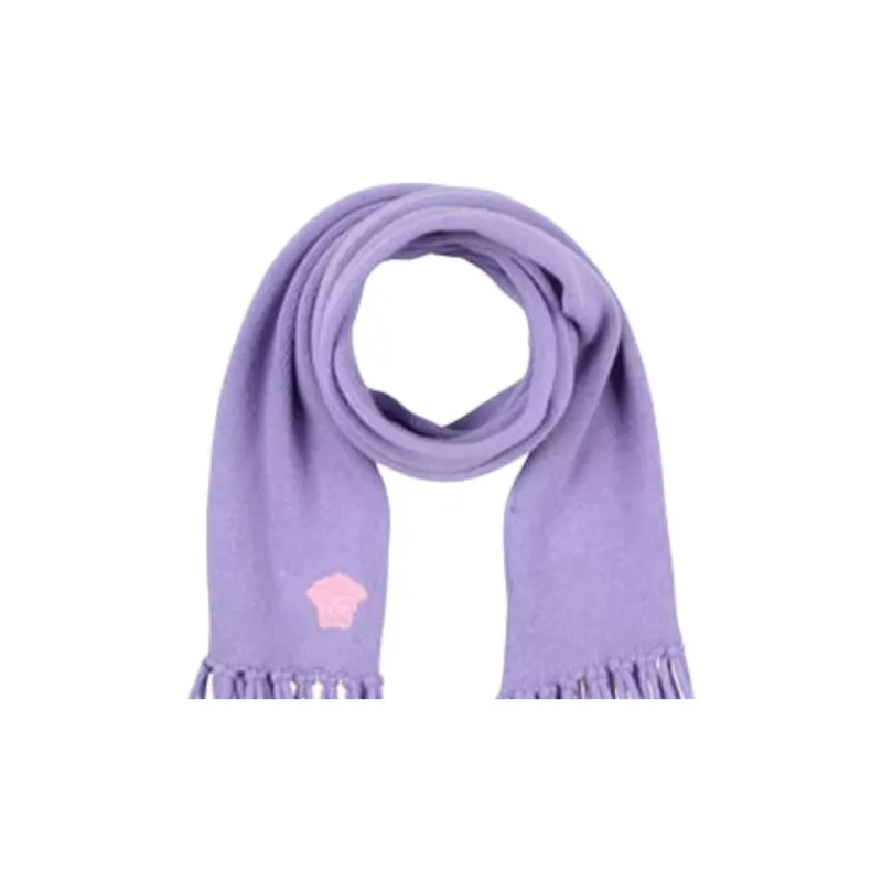 VERSACE Cashmere Knit Scarves Women's Purple-2