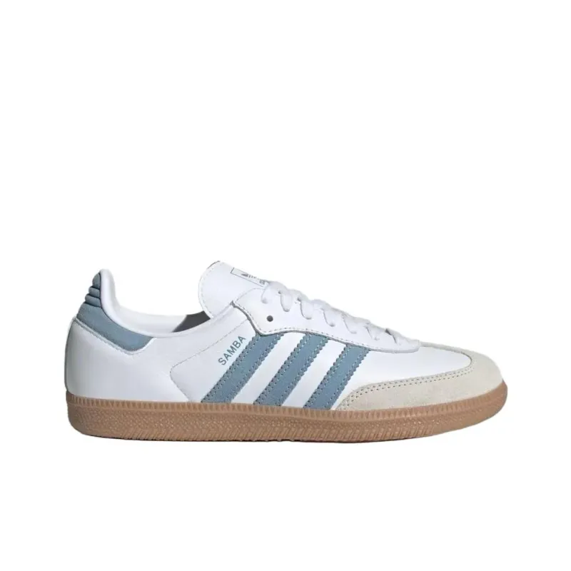 Adidas Originals SAMBA OG Abrasion Resistant Low Top Skateboard Shoes Women's Blue White-1