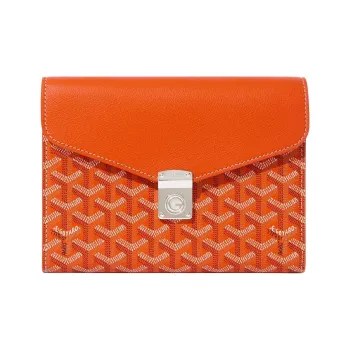 GOYARD Canvas With Calfskin Shoulder Bag, Crossbody Bag Women's Orange