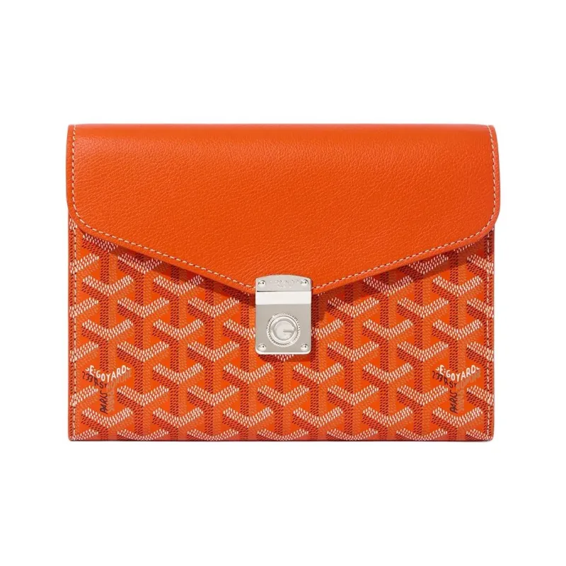 GOYARD Canvas With Calfskin Shoulder Bag, Crossbody Bag Women's Orange-0