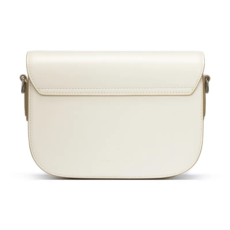 ROBERTA DI CAMERINO Top Grain Cow Leather Crossbody Crescent Bag Shoulder Bag Women's Black/Ecru-7