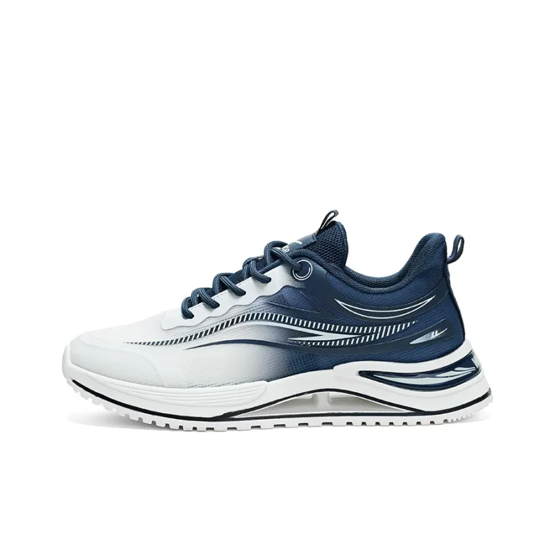 Warrior Wear resistant, Lightweight, Breathable, And Non slip. Low Top Running Shoes Men's Beige Dark Blue-0