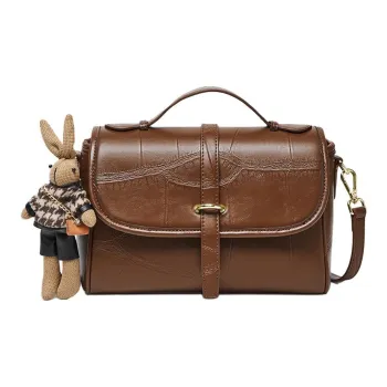 Narandu Cow Leather Handbag Messenger Bag Shoulder Bag Crossbody Bag Large Size Women's Brown/Sea Salt White & Coffee