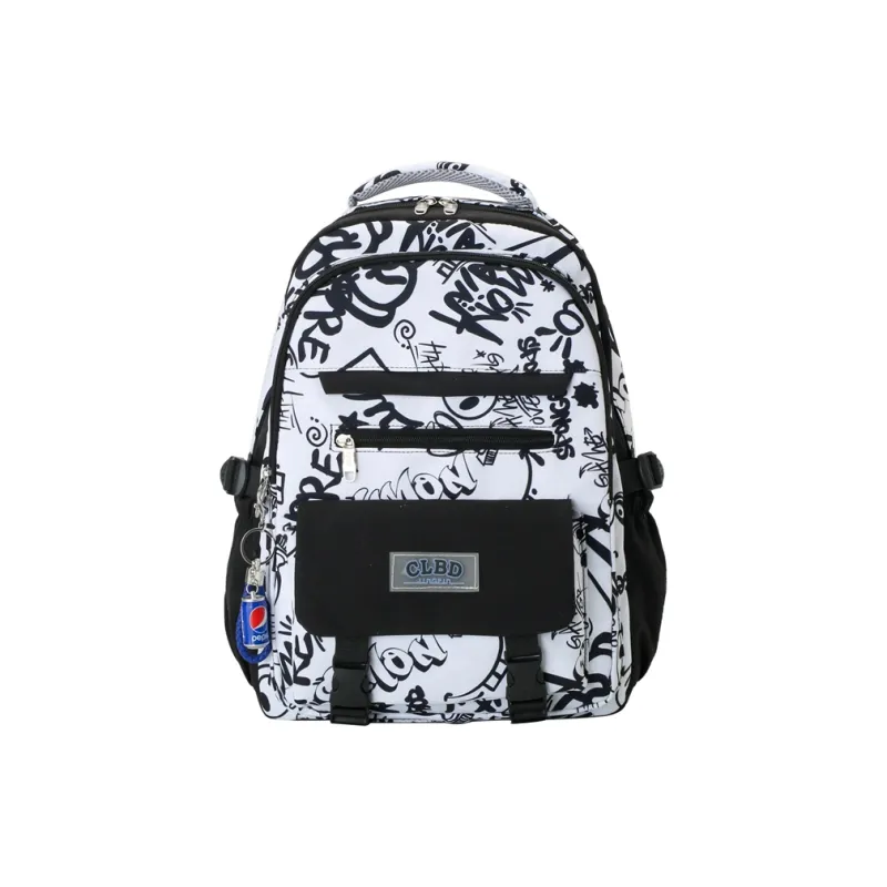 Wolfhorse Nylon Backpack Unisex Black Large Letter/Black Small Letter/Pink Cartoon-6