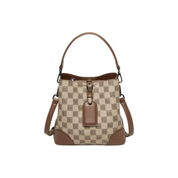 Narandu PVC With Synthetic Leather Mommy Bag One Shoulder Handbag Medium Size Women's Khaki/Beige Yellow